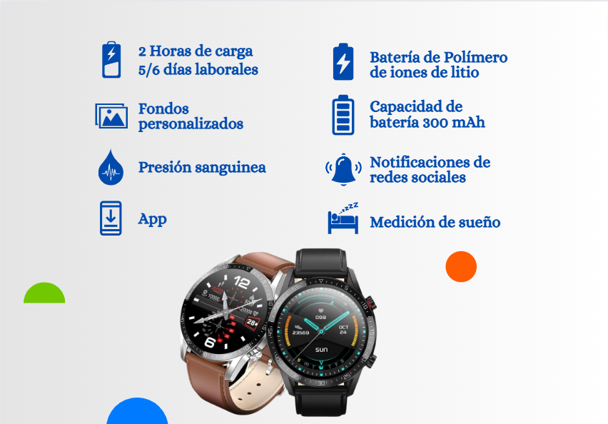 Smart watch L13 Correa cuero/s negro