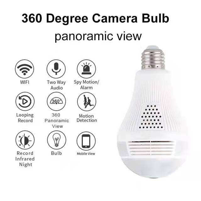 Mini Cámara Foco Full HD, 1080P, 360°, Wifi