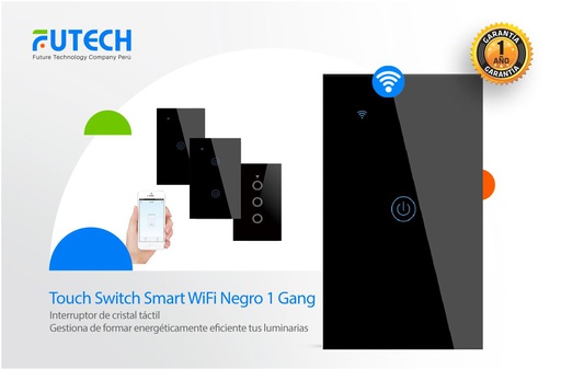 Touch Switch Wifi Negro1 Gang PROMO 25%