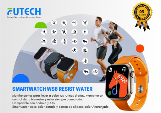 Smart Watch WS8 Ultra Water Resist Naranja