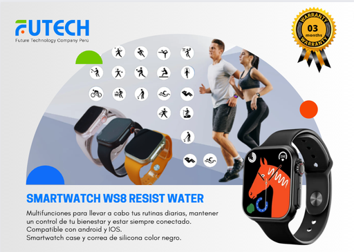 Smart Watch WS8 Ultra Water Resist Negro